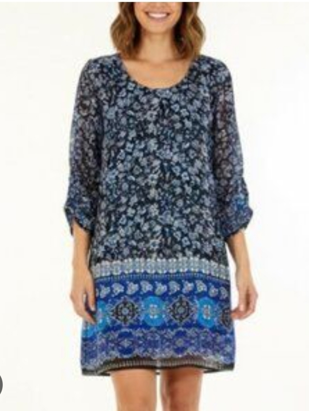 NWT Speechless Bohemian Navy and Blue Floral Mini Dress ~S